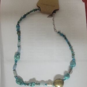 Coldwater Creek Turquoise and Gold Necklace